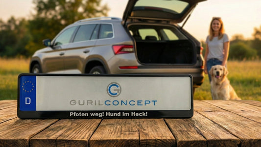 Individuelle Kennzeichenhalter: Warnhinweis & Werbung clever auf der Leiste platzieren